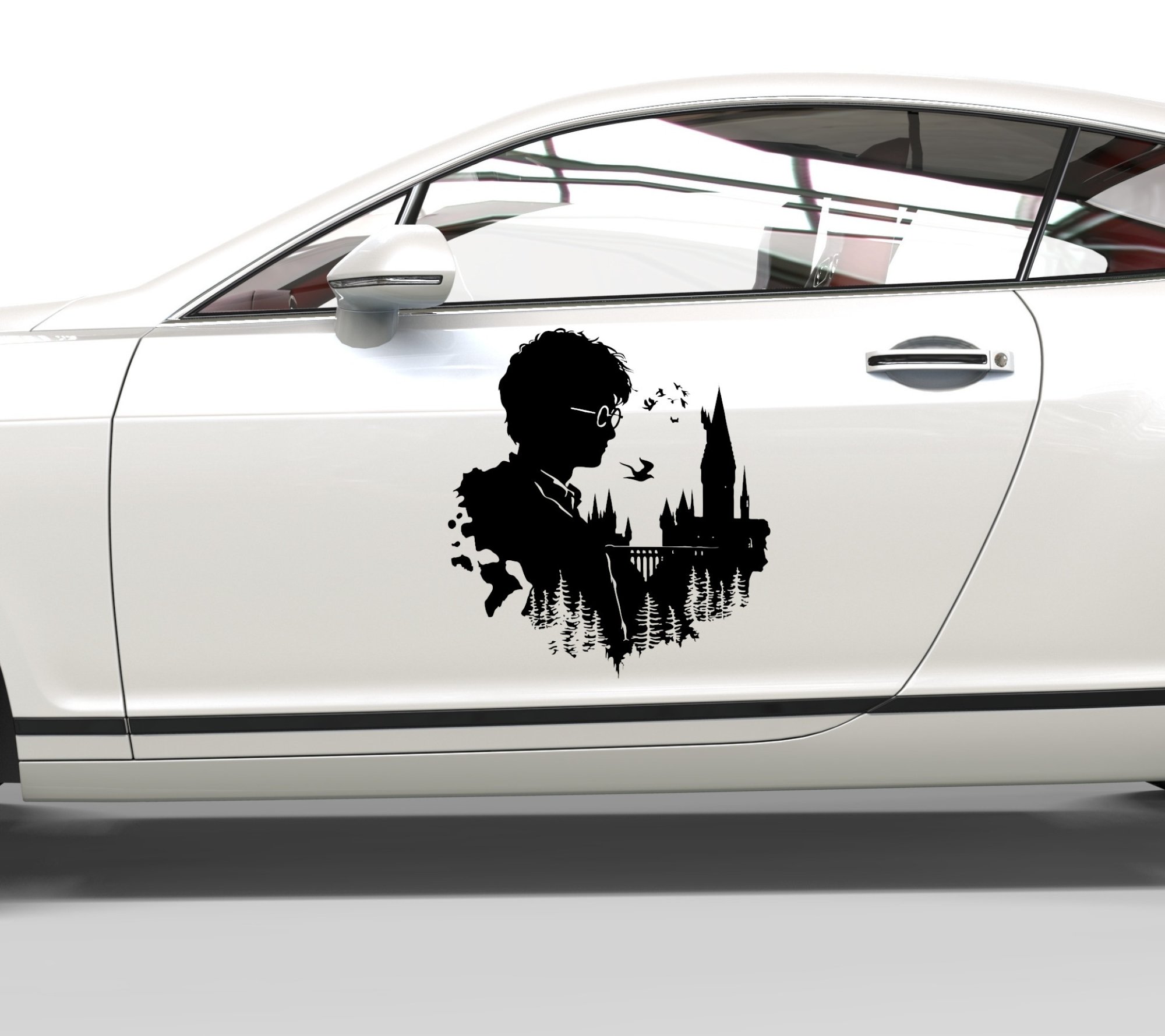 46119 Harry Potter Silhouette mit Hogwarts Aufkleber 46119 Harry Potter Silhouette mit Hogwarts Aufkleber